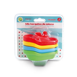 Tachan - Ensemble de 4 Bateaux de Couleurs Emboîtables - Jouet pour le Développement du Jeu Libre et de l'Imagination - Dès 3 Mois