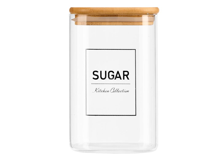 Vivalto Bote carré en borosilicate avec couvercle bambou Sugar 1,2L 10x15x10 cm (Set de 12) Vivalto Bote carré en borosilicate avec couvercle bambou Sugar 1,2L 10x15x10 cm (Set de 12)