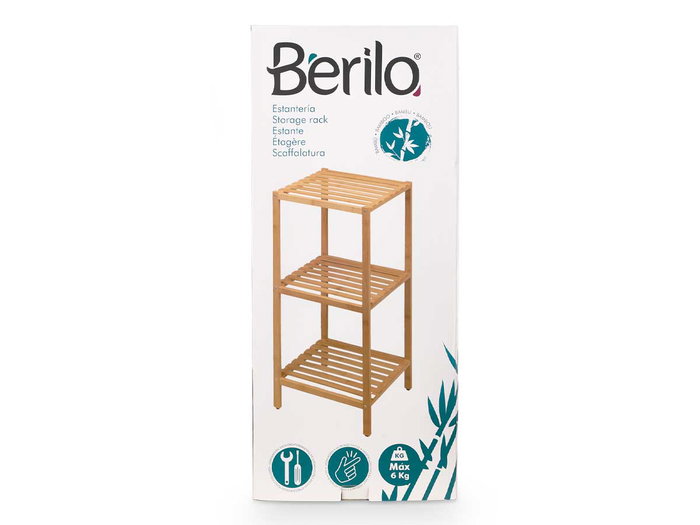 BERILO Étagère en Bambou 3 Étagères Marron BERILO Étagère en Bambou 3 Étagères Marron