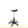 Tabouret Worker Pivotant Polyuréthane Noir Maille Non applicable Structure polyamide noire Sans accoudoirs Sans appui-tête Patins de chaises