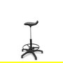 Tabouret Worker Pivotant Polyuréthane Noir Maille Non applicable Structure polyamide noire Sans accoudoirs Sans appui-tête Patins de chaises