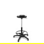 Tabouret Worker Pivotant Polyuréthane Noir Maille Non applicable Structure polyamide noire Sans accoudoirs Sans appui-tête Patins de chaises