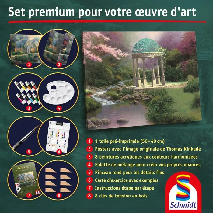 Schmidt Spiele My Art Noble - Kit de peinture Premium - Fontaine de sérénité - À partir de 12 ans - 50 x 40 cm