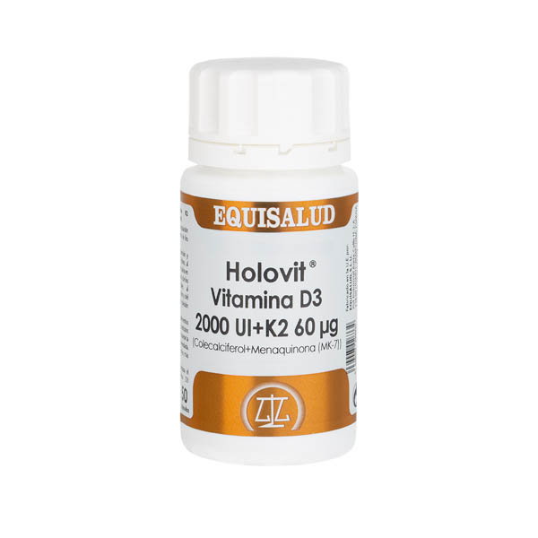 EQUISALUD Holovit Vitamine D3 2000UI + K2 60mcg 50 capsules EQUISALUD Holovit Vitamine D3 2000UI + K2 60mcg 50 capsules