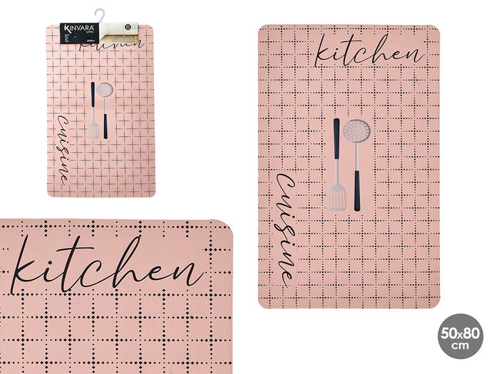 Kinvara Tapis de Cuisine 50x80 cm Antidérapant Tissu Polyester TPE Rose et Noir (Set de 24) Kinvara Tapis de Cuisine 50x80 cm Antidérapant Tissu Polyester TPE Rose et Noir (Set de 24)