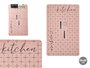 Kinvara Tapis de Cuisine 50x80 cm Antidérapant Tissu Polyester TPE Rose et Noir (Set de 24)