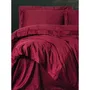 Satin King - Ensemble de Housses de Couette - 1 Housse 220 x 240 cm + 2 Taies d'Oreiller 60 x 60 cm - Satin 100% Coton - Rouge Bordeaux - Impression Réactive - 211 Fils