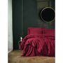 BigBuy Home Parure de couette Satin King Rouge 220 x 240 cm