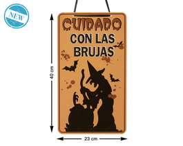 Panneau suspendu CUIDADO CON LAS BRUJAS 40x23 cm