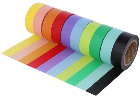Innspiro Set de 10 cintas masking tape Washi Serie lisos básicos