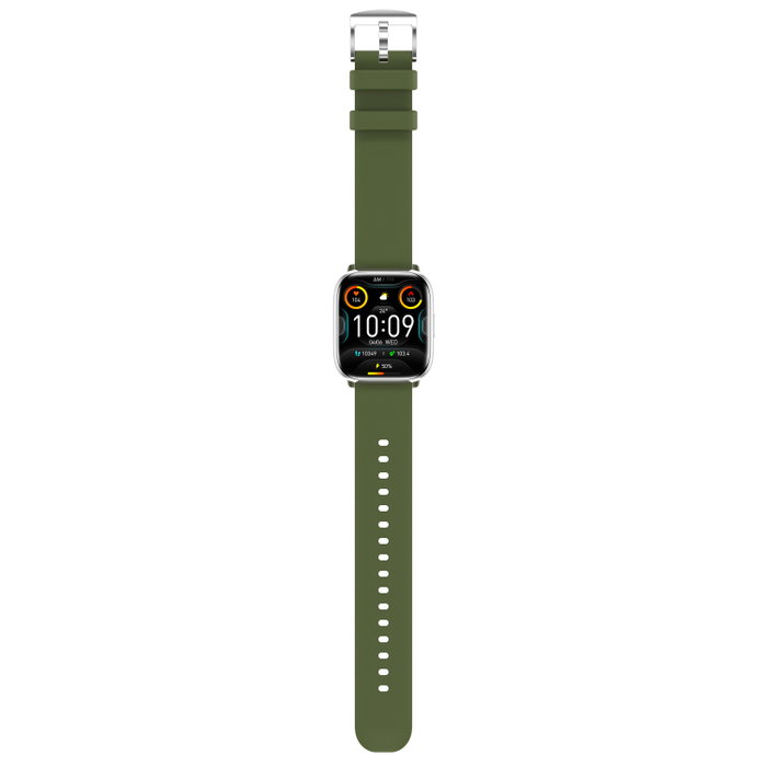 Myphone Montre Connectée Smartwatch Pastel Silver Green – Écran AMOLED 1,75", Bluetooth 5.3, IP67, Cardio, Pas à Pas, Silicone