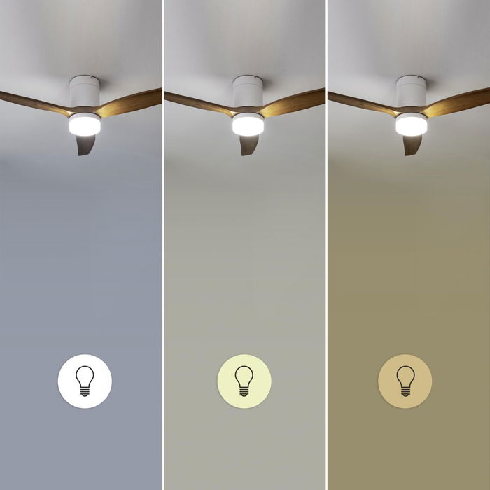 Ventilateur de Plafond avec Lumière Cecotec EnergySilence Aero 5600 Blanc Bois 40 W