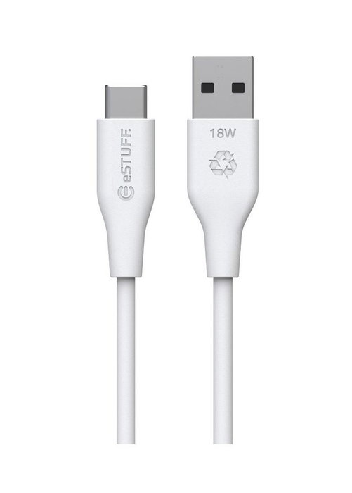 eSTUFF GRS Câble USB-C vers USB-A INFINITE 1 m Blanc - Recyclé, ultra souple et résistant avec Kevlar, 35 000 flexions, charge 5V/2.4A eSTUFF GRS Câble USB-C vers USB-A INFINITE 1 m Blanc - Recyclé, ultra souple et résistant avec Kevlar, 35 000 flexions, charge 5V/2.4A