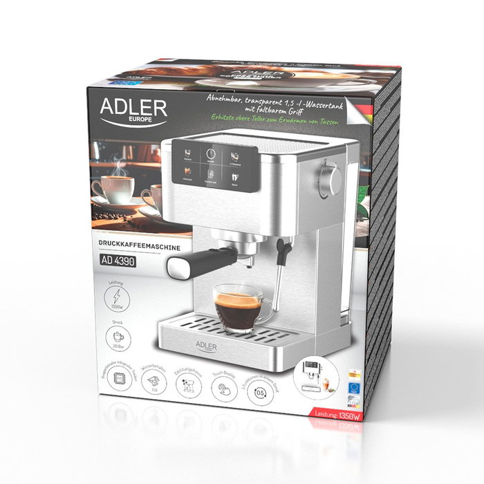 Adler Ad4390 Cafetière espresso 5 en 1 inox