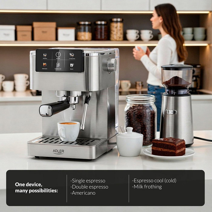 Adler Ad4390 Cafetière espresso 5 en 1 inox