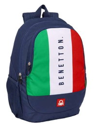 Safta Mochila adapt.carro Benetton "Flag" 32x44x16cm - Sac à dos convertible pour landau - 3 ans et plus