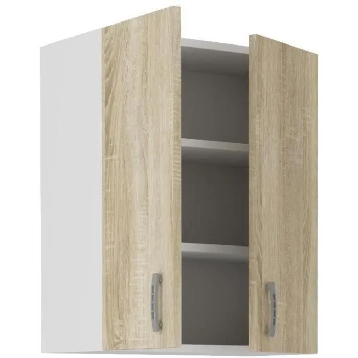 Meuble haut SARA - 2 portes - Décor chêne sonoma - L60 * P31 * H71.5 cm