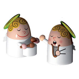 Alessi AMGI26SET3 Set de 3 statuettes de dos Anges Band en porcelaine, figurines de crèche de Noël, décorations par LPWK et Massimo Giacon
