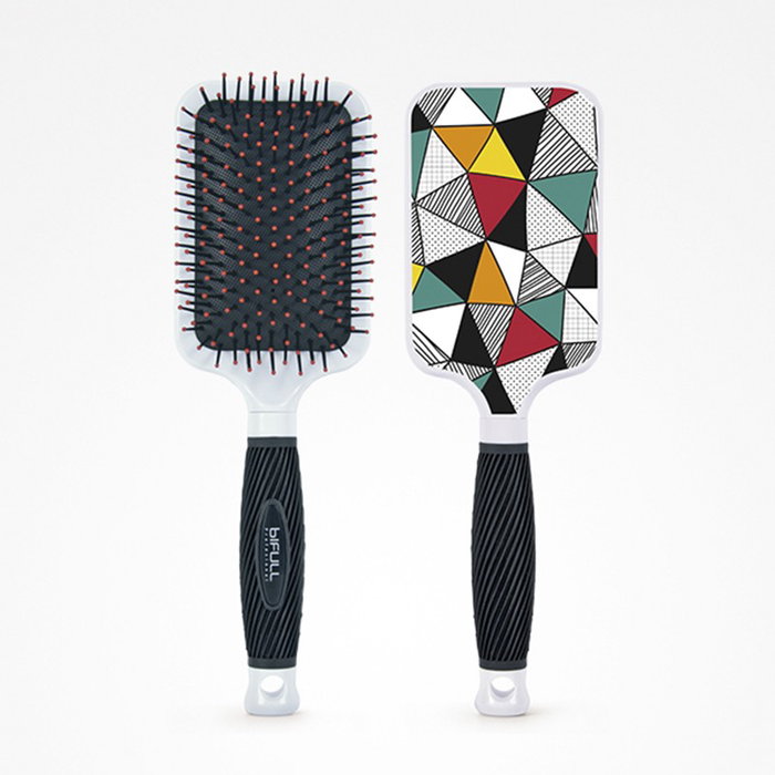 Bifull - Cepillo Raqueta Asymmetry - Brosse démêlante ergonomique pour cheveux - Anti-casse et anti-pointes fourchues Bifull - Cepillo Raqueta Asymmetry - Brosse démêlante ergonomique pour cheveux - Anti-casse et anti-pointes fourchues