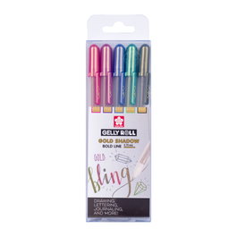 Sakura Gelly Roll Gold Shadow set de 5 couleurs