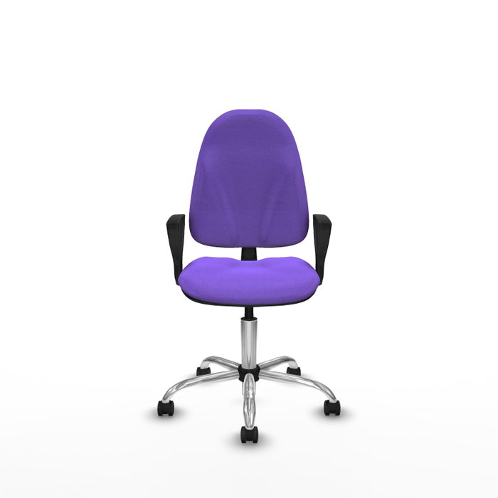 PIQUERAS Y CRESPO Chaise de bureau Algarra, tissu lilas, base chromée