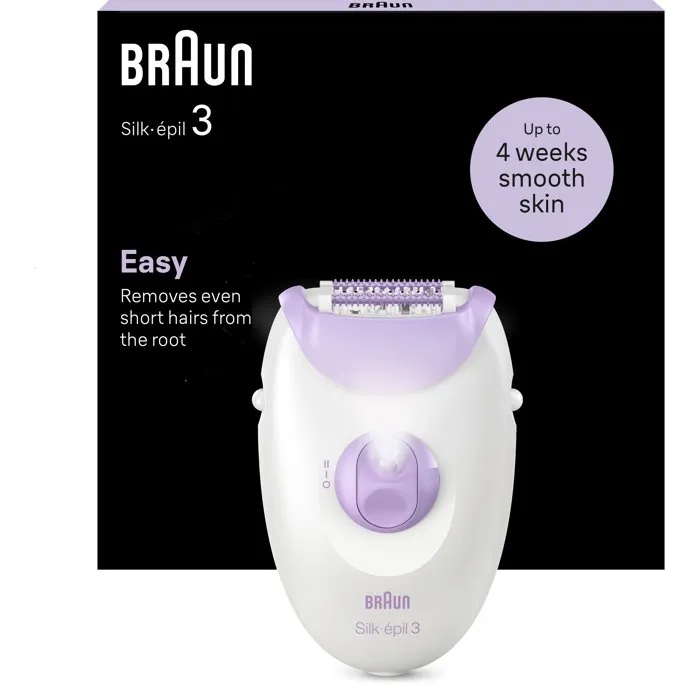 Braun SE3-031 Silképil 3 - Épilateur électrique - 2 modes - Blanc / Rose - Pour une peau douce durable Braun SE3-031 Silképil 3 - Épilateur électrique - 2 modes - Blanc / Rose - Pour une peau douce durable