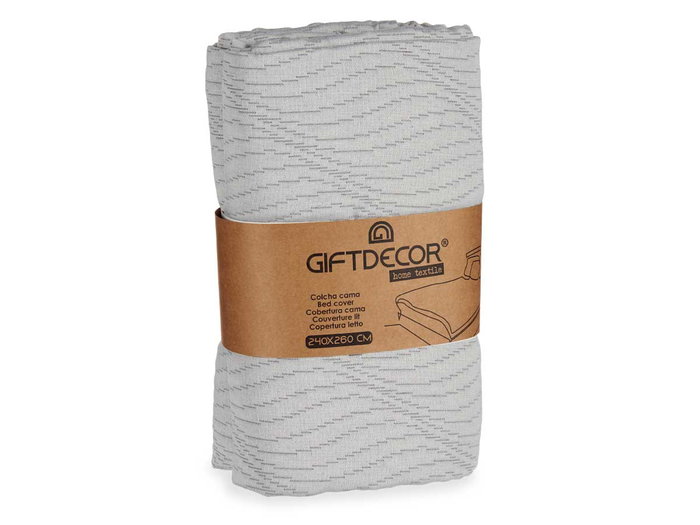 GIFTDECOR Couette Motif Eau Gris 240x260cm
