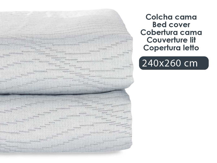GIFTDECOR Couette Motif Eau Gris 240x260cm