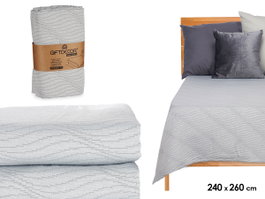 GIFTDECOR Couette Motif Eau Gris 240x260cm