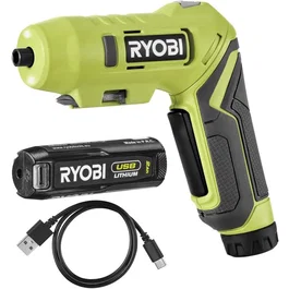 Ryobi Tournevis électrique 4V USB Lithium RSDP4-120G avec batterie 2Ah et chargeur