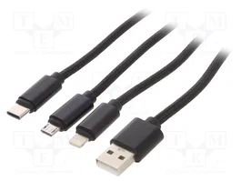 GEMBIRD Câble USB 2.0 Cablexpert 1m noir textile
