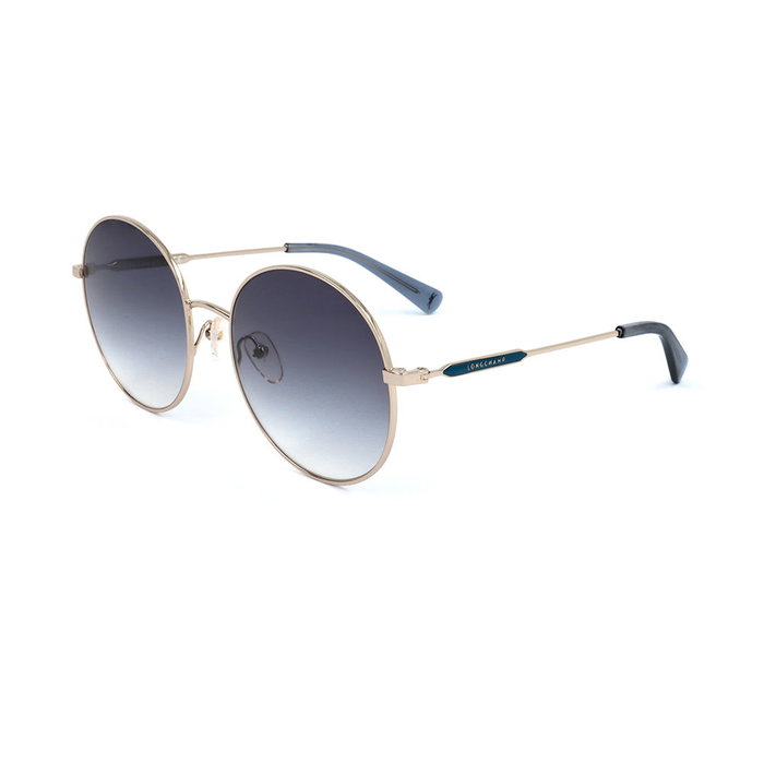 Longchamp LO143S 719 Lunettes de soleil femme monture métallique ronde UV400 58-19-140 mm