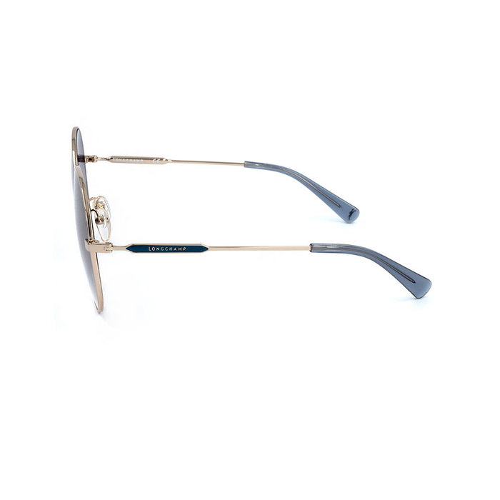 Longchamp LO143S 719 Lunettes de soleil femme monture métallique ronde UV400 58-19-140 mm