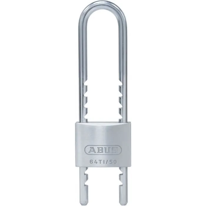 Cadenas Abus 64TI/50HB60-150 B/DFNLI Titalium, Corps Aluminium, Clé Paracentrique, Longueur Anse 60-150 mm, Diamètre 8 mm Cadenas Abus 64TI/50HB60-150 B/DFNLI Titalium, Corps Aluminium, Clé Paracentrique, Longueur Anse 60-150 mm, Diamètre 8 mm
