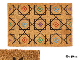 Giftdecor Felpudo géométrique 40 x 60 cm en fibre de coco et PVC (Set de 10)
