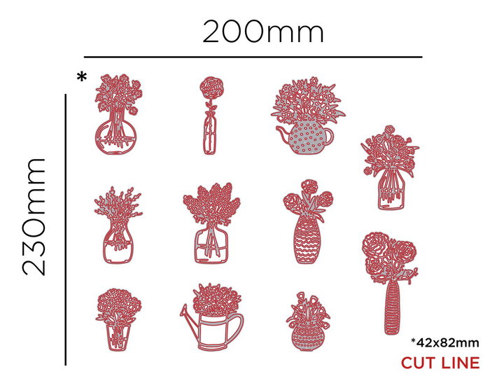 Misskuty Lot de 11 emporte-pièces fins ZAG Fleurs et Plantes