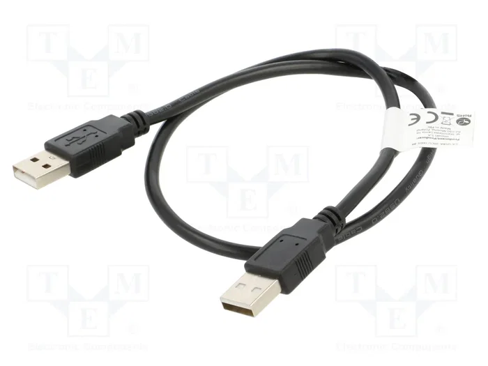 Lanberg Câble USB 2.0 de 0,5 m, USB A vers USB A, noir