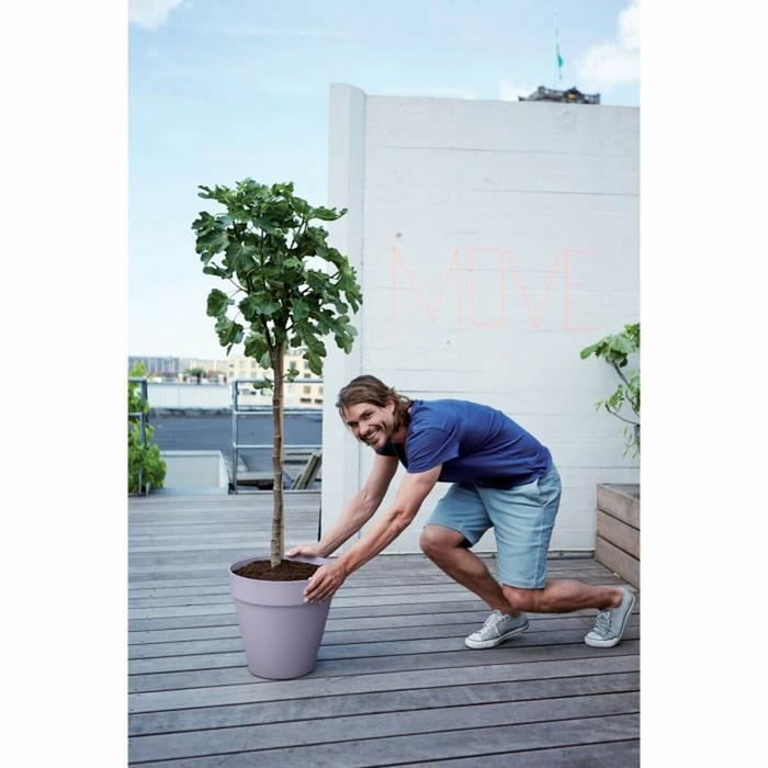 Elho Pot de fleurs Loft Urban Rond avec roues - Violet - Ø 38.5 x H 35 cm