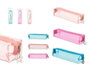 Pincello Étui Transparent Assorti Taille Unique 20x4.5x5 cm Plastique - Couleurs Aléatoires (Bleu, Saumon, Rose) (Set de 24)