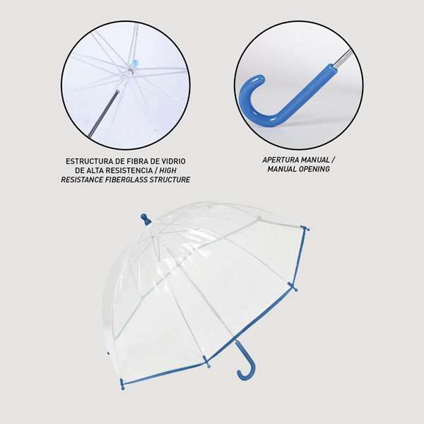 Cerdá Parapluie manuel POE Paw Patrol, bleu, en métal et POE, pour enfants à partir de 3 ans