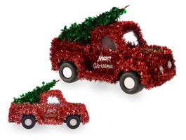 Krist+ Voiture de Noël Espumillon Rouge 15x18x27 cm en plastique rouge et vert (Set de 8)