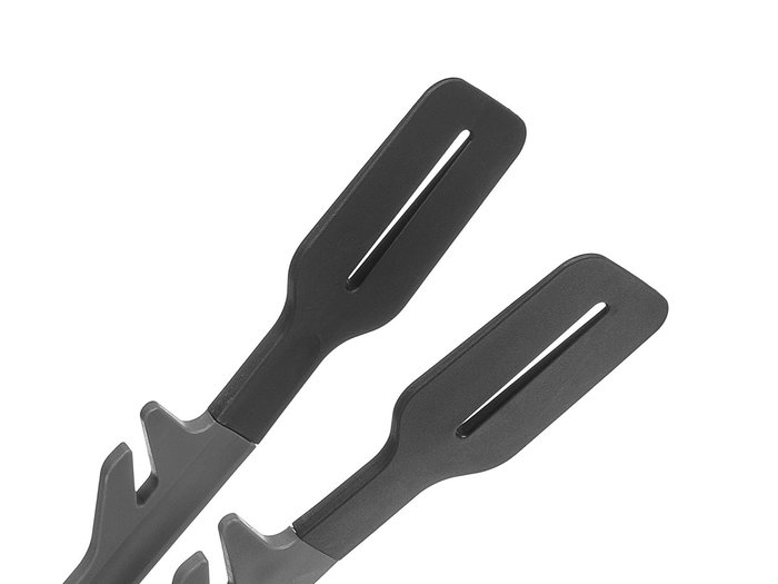 KINVARA Pince de cuisine large avec support Noir + gris