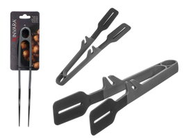 KINVARA Pince de cuisine large avec support Noir + gris