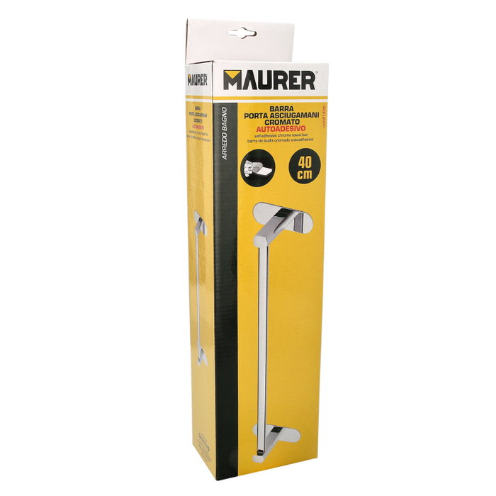 MAURER Porte-serviettes à barre Inox Adhésif 40 cm