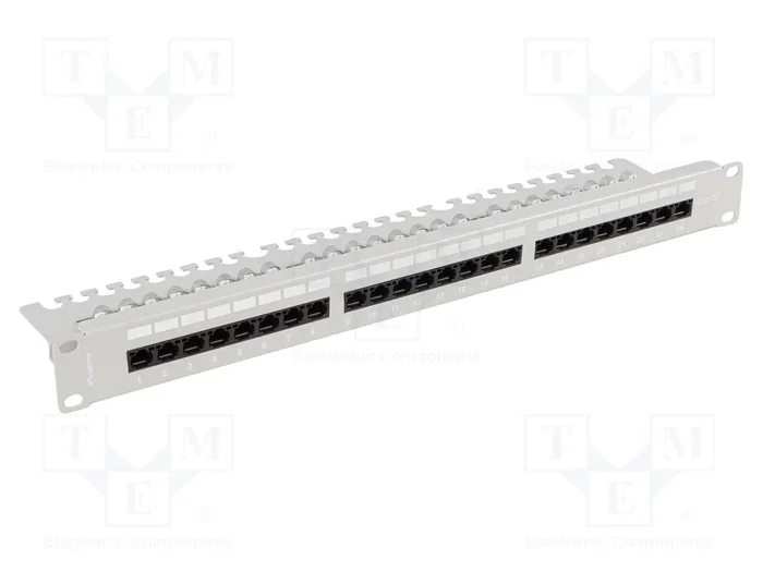 LANBERG Panneau de brassage Cat 5e RJ45 24 ports 1U 19 pouces blanc LANBERG Panneau de brassage Cat 5e RJ45 24 ports 1U 19 pouces blanc