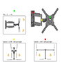Ernitec Support mural pour 1 moniteur de 32 à 60 pouces, inclinaison -5° à +8°, pivot 180°, compatible VESA 100x100 à 400x400, charge 31,8 kg