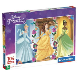 CLEMENTONI Puzzle 104 Pièces Princeses Disney pour Enfants - Dimensions 37,9 x 26,9 cm