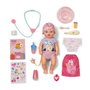 Zapf Creation Baby Born Lena Cuidaditos - Poupée interactive 36 cm avec 6 fonctions (boit, mouille la couche, dort...) et 13 accessoires