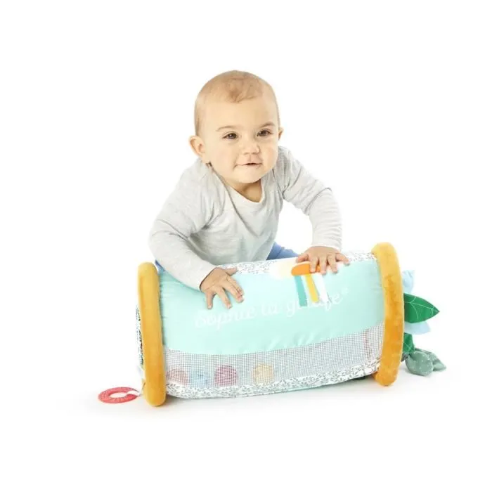 Sophie La Girafe Rollin' IEUF, Jouet d'éveil multifonction pour bébé avec miroir, balles sonores, papier froissé et anneau texturé, Développe motricité et équilibre