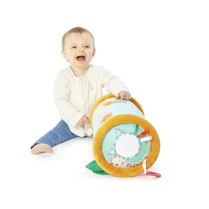 Sophie La Girafe Rollin' IEUF, Jouet d'éveil multifonction pour bébé avec miroir, balles sonores, papier froissé et anneau texturé, Développe motricité et équilibre